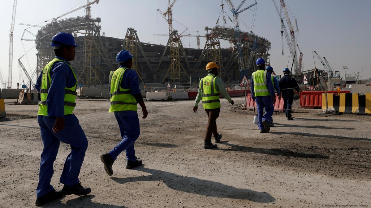 Qatar's migrant labourers queue to catch a glimpse of World Cup trophy- The  New Indian Express