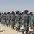 Police recruits marching in northern Afghanistan