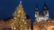 A large Christmas tree in old town square in Prague. A large Christmas tree in old town square in Prague.