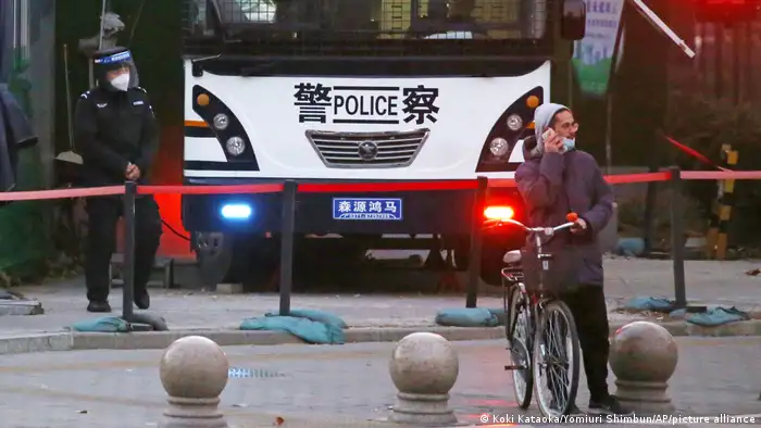 北京爆發反封控運動之後，城内開始有大量警備部署。