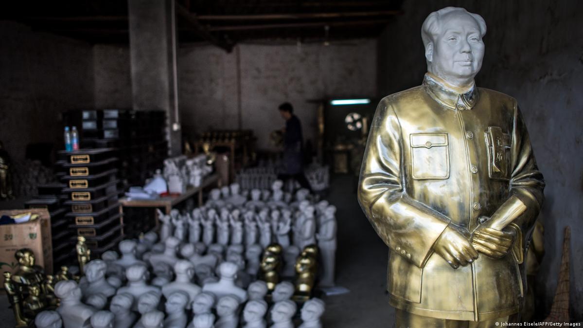 Dozens of Mao Zedong statues are seen in a Chinese workshop