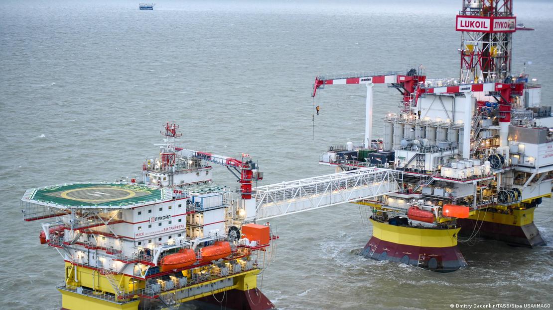Russian oil firm Lukoil's oil platforms