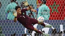 Soccer Football - FIFA World Cup Qatar 2022 - Round of 16 - Morocco v Spain - Education City Stadium, Al Rayyan, Qatar - December 6, 2022
Morocco's Yassine Bounou in action during the penalty shootout REUTERS/Pedro Nunes