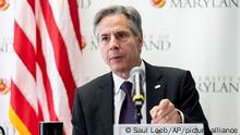 Secretary of State Antony Blinken speaks during a U.S.-EU Stakeholder Dialogue during the Trade and Technology Council (TTC) Ministerial Meeting, Monday, Dec. 5, 2022, in College Park, Md. (Saul Loeb/Pool Photo via AP)