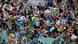 Argentina fans follow the World Cup quarterfinal soccer match between the Netherlands and Argentina, at the Lusail Stadium in Lusail, Qatar, Friday, Dec. 9, 2022.