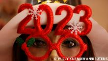 A mannequin decorated for the Christmas and New Year season is seen at a textile shop in Jakarta, Indonesia, December 12, 2022. REUTERS/Willy Kurniawan