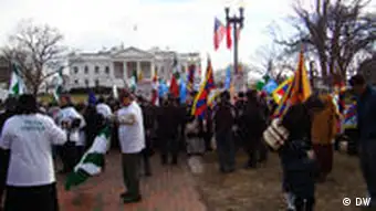 USA Washington China Hu Jintao Protest Demonstration