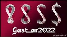 'Gastar 2022', se lee, mientras el logo del campeonato se transforma en el símbolo del dólar.