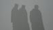 Russian service members are pictured in the fog Russian service members are pictured in the fog