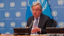 NEW YORK, UNITED STATES - DECEMBER 19: United Nations Secretary General Antonio Guterres holds the end of the year press conference at the UN Headquarters in New York, United States on December 19, 2022. Selcuk Acar / Anadolu Agency