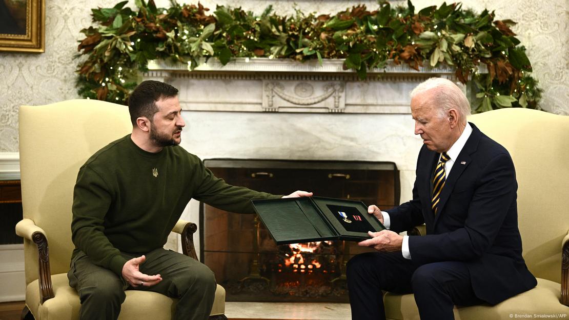 Volodimir Zelenski se encontra com o Joe Biden na Casa Branca