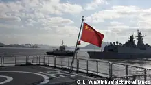 20.12.2022 -- ABOARD DESTROYER JINAN, Dec. 20, 2022 (Xinhua) -- A Chinese navy fleet departs for an upcoming China-Russia joint naval exercise from a military port in Zhoushan, east China's Zhejiang Province, Dec. 20, 2022. Chinese and Russian navies will hold the joint naval exercise Joint Sea 2022 in waters east of the sea area from Zhoushan to Taizhou, east China's Zhejiang Province, starting from Dec. 21, according to the Chinese navy. (Xinhua/Li Yun)