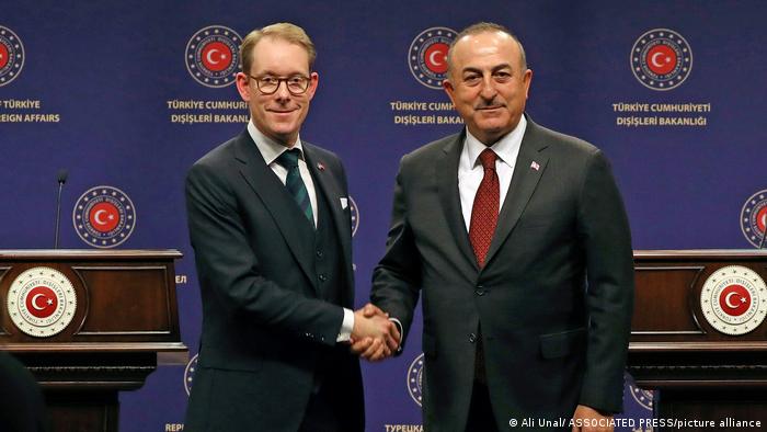 وزير الخارجية التركي مع نظيره السويدي في أنقرة