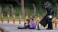 Anti-bomb Federal police work after what is believed to be an explosive artifact was found in Brasilia, Brazil, December 24, 2022. REUTERS/Adriano Machado