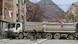 Trucks forming a roadblock near Mitrovica Trucks forming a roadblock near Mitrovica