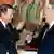 Moskau 1993 - George Bush und Boris Jelzin prosten sich mit einem Sektglas in den Händen gegenseitig zu
