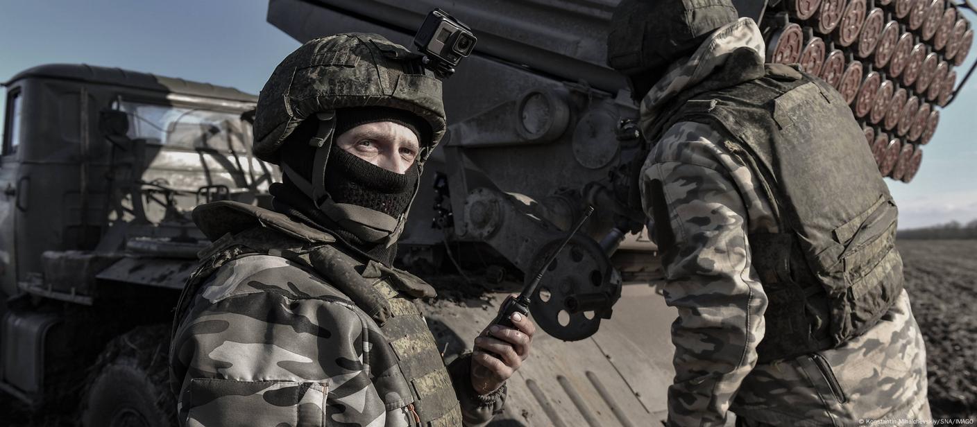 Russian soldiers operate rocket launchers in Ukraine