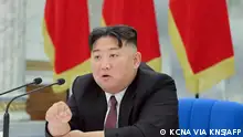 This picture taken on December 30, 2022 and released from North Korea's official Korean Central News Agency (KCNA) on December 31, 2022 shows North Korea's leader Kim Jong Un attending the 12th Politburo meeting of the 8th term of the Workers Party of Korea at the Party Central Committee in Pyongyang. - North Korea has been holding a major party meeting in Pyongyang at which Kim and other senior party officials are outlining their policy goals for 2023 in key areas including diplomacy, security and the economy. (Photo by KCNA VIA KNS / AFP) / South Korea OUT / ---EDITORS NOTE--- RESTRICTED TO EDITORIAL USE - MANDATORY CREDIT AFP PHOTO/KCNA VIA KNS - NO MARKETING NO ADVERTISING CAMPAIGNS - DISTRIBUTED AS A SERVICE TO CLIENTS / THIS PICTURE WAS MADE AVAILABLE BY A THIRD PARTY. AFP CAN NOT INDEPENDENTLY VERIFY THE AUTHENTICITY, LOCATION, DATE AND CONTENT OF THIS IMAGE --- / 