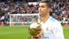 Cristiano Ronaldo with his Ballon d'Or trophy in the Bernabeu. Cristiano Ronaldo with his Ballon d'Or trophy in the Bernabeu.