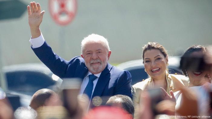 Presidente Lula e primeira-dama, Janja, durante cerimônia de posse em Brasília