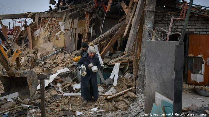 Ukraine Krieg mit Russland Zerstörung in Saporischschja