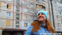 Iryna Petrenko, a resident of Pivnichna Saltivka. Photo: Hanna Sokolova, DW 
