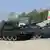 Myanmar military tanks on display at a 2023 parade