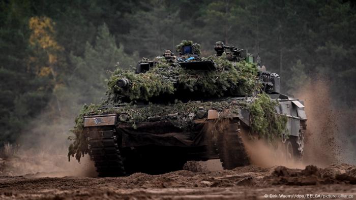 Deutscher Leopard-Panzer bei einer Militärübung in Litauen
