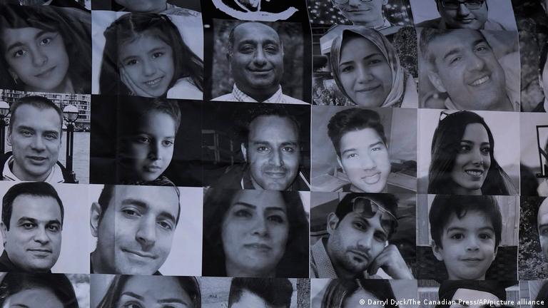 تصویری آرشیوی از تعدادی از جان‌باختگان هواپیمای اوکراینی