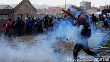 09.01.2023
Demonstrators clash with security forces during a protest demanding early elections and the release of jailed former President Pedro Castillo, near the Juliaca airport, in Juliaca, Peru January 9, 2023. REUTERS/Hugo Courotto NO RESALES. NO ARCHIVES