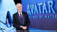 06.12.2022*****Director James Cameron poses for photographers upon arrival at the World premiere of the film 'Avatar: The Way of Water' in London, Tuesday, Dec. 6, 2022. (Photo by Vianney Le Caer/Invision/AP)