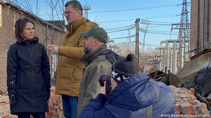Bundesaußenministerin Annalena Baerbock bei einem Besuch im Januar im ukrainischen Charkiw