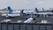 En la imagen se observa el aeropuerto de Newark y varios aviones de United Airlines. En la imagen se observa el aeropuerto de Newark y varios aviones de United Airlines.