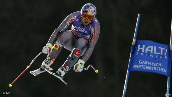 Weltmeister Erik Guay aus Kanada beim WM-Abfahrtsrennen in Garmisch-Partenkirchen. Foto: ap