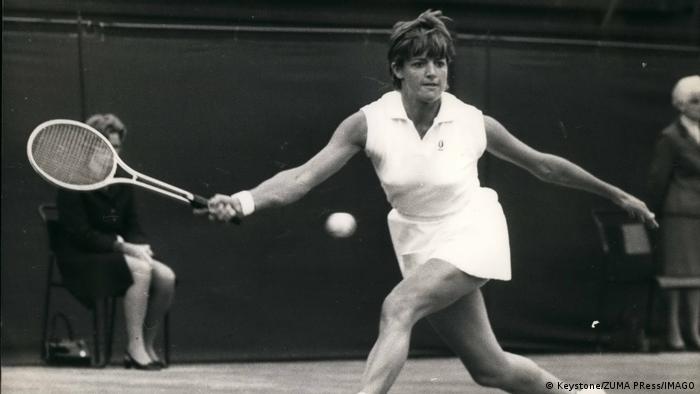 Tennisspielerin Margaret Court im Wimbledon-Finale 1970