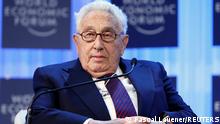 FILE PHOTO: Henry Kissinger, chairman of Kissinger Associates, attends the annual meeting of the World Economic Forum (WEF) in Davos, Switzerland, January 24, 2013. REUTERS/Pascal Lauener/File Photo
