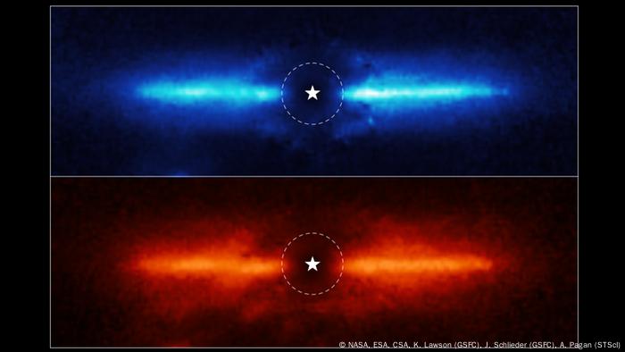 Imagen del telescopio espacial James Webb de AU Mic.
