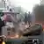 معترضان برای مقابله با حمله پلیس و رفع اثرات گاز اشک‌آور پلیس به آتش‌زدن زباله روی آورده‌اند