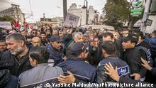 TUNIS, TUNISIA - JANUARY 14: People gather to protest against government on the 12th anniversary of Jasmine Revolution at the Avenue Habib Bourguiba in Tunis, Tunisia on January 14, 2023. Yassine Gaidi / Anadolu Agency
