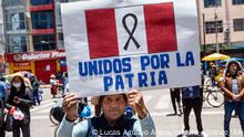 JULIACA, PERU - JANUARY 14: Hundreds of demonstrators protest in the main streets of Juliaca, Peru. The protesters were demanding general elections, the removal of President Dina Boluarte and justice for the protesters killed during the recent political crisis. In Juliaca, clashes between protesters and security forces left 20 dead on January 9. Lucas Aguayo Araos / Anadolu Agency
