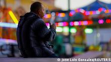 A man smokes in a public plaza, before smoking in public spaces is prohibited according to a reform by the Mexican Government to the country's Regulation of the General Law for Tobacco Control, in downtown Ciudad Juarez, Mexico January 13, 2023. REUTERS/Jose Luis Gonzalez