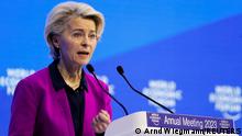 17.01.2023
EU Commission President Ursula von der Leyen addresses the World Economic Forum (WEF), in Davos, Switzerland, January 17, 2023. REUTERS/Arnd Wiegmann
