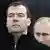 Dmitrij Medwedew und Wladimir Putin im Hintergrund (Foto: AP/dapd)