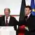 المستشار الألماني أولاف شولتس والرئيس الفرنسي إيمانويل ماكرون في مؤتمر صحفي على هامش اجتماع المجلس الوزاري المشترك