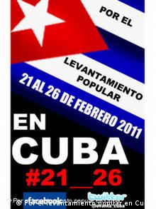 Plakat der Facebook-Bewegung Por el levantamiento popuar en Cuba