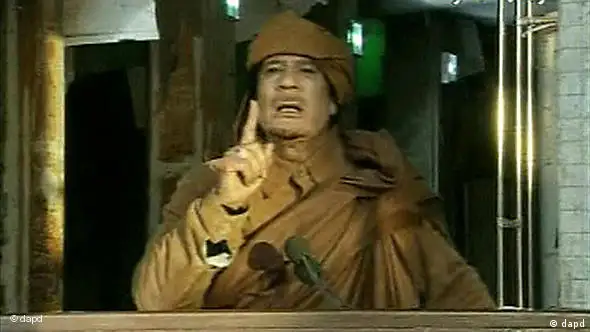 Flash-Galerie Libyen Muammar al Gaddafi Fernsehansprache in Tripolis