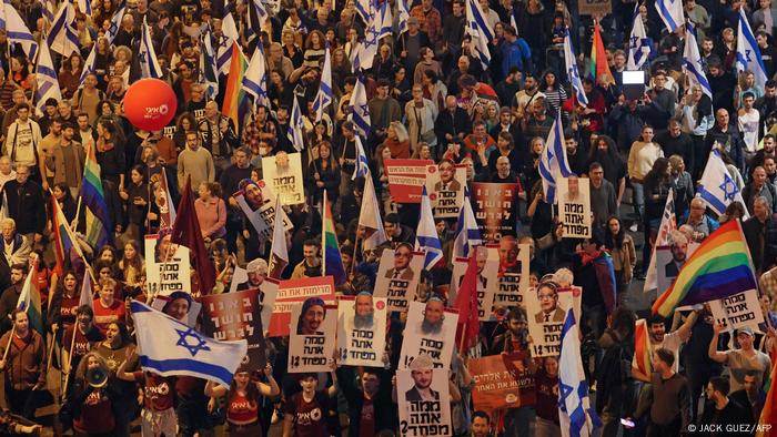 Israel Protest in Tel Aviv gegen die neue Rechtskoalition