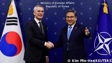 29.01.2023
NATO Secretary General Jens Stoltenberg shakes hands with South Korean Foreign Minister Park Jin during their meeting at the Foreign Ministry in Seoul, South Korea January 29, 2023. Kim Min-Hee/Pool via Reuters

