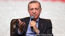  January 27, 2023. Turkish President Tayyip Erdogan talks during an event in Bilecik, Turkey January 27, 2023. Presidential Press Office/Handout via REUTERS ATTENTION EDITORS - THIS PICTURE WAS PROVIDED BY A THIRD PARTY. NO RESALES. NO ARCHIVES