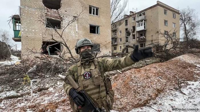 Un soldado del grupo Wganer en Soledar, norte de Donetsk (20.01.2023)